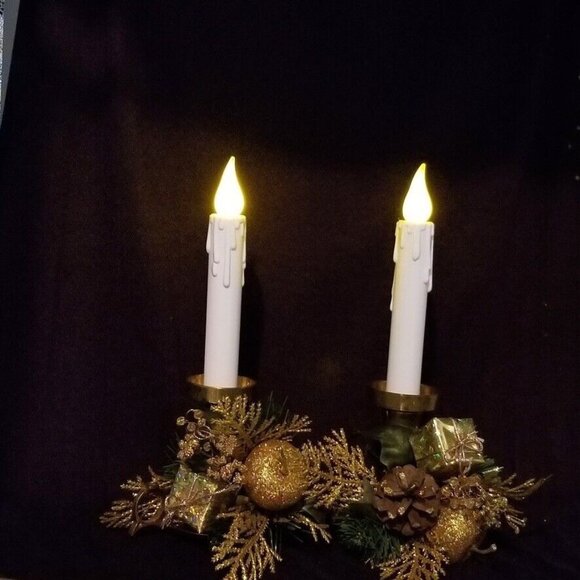 Vintage Solid Brass Candlesticks Battery Operated Twist Gold Handle 10.5" Lot 2 - Picture 2 of 12